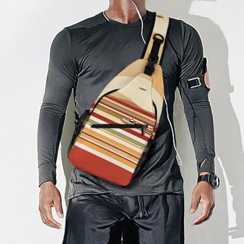 Bolso bandolera con diseño de rayas horizontales miniatura 7
