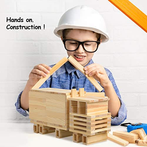 Iceko Kn DT26025 100Pcs Classic Wooden Building Blocks Set,Solid Stem Building Toys thumb #3