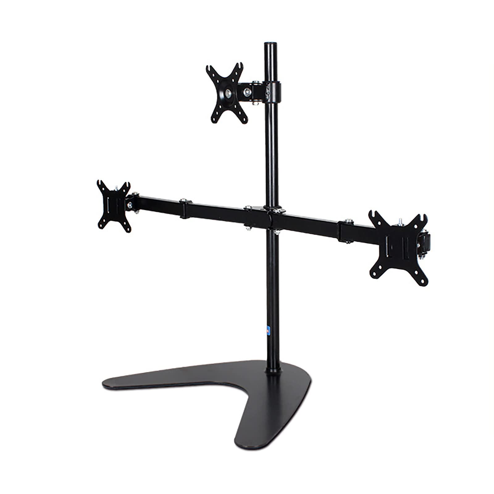 asdchZen Triple Monitor Stand,Heavy Duty Fully Adjustable Stand For 3 Screens Up To 27 Inches,Free Standing Base,75 100Mm Compatible