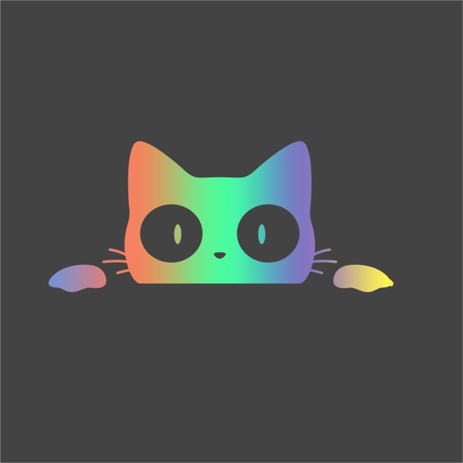 HAfgDJ 1pc Cat Car Sticker Cute Animal Decal for Motorcycle Helmet Tank Windshield