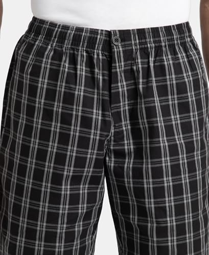 Image of Jockey 9005 Men's Super Combed Mercerized Cotton Woven Fabric Regular Fit Printed Bermuda with Side Pockets