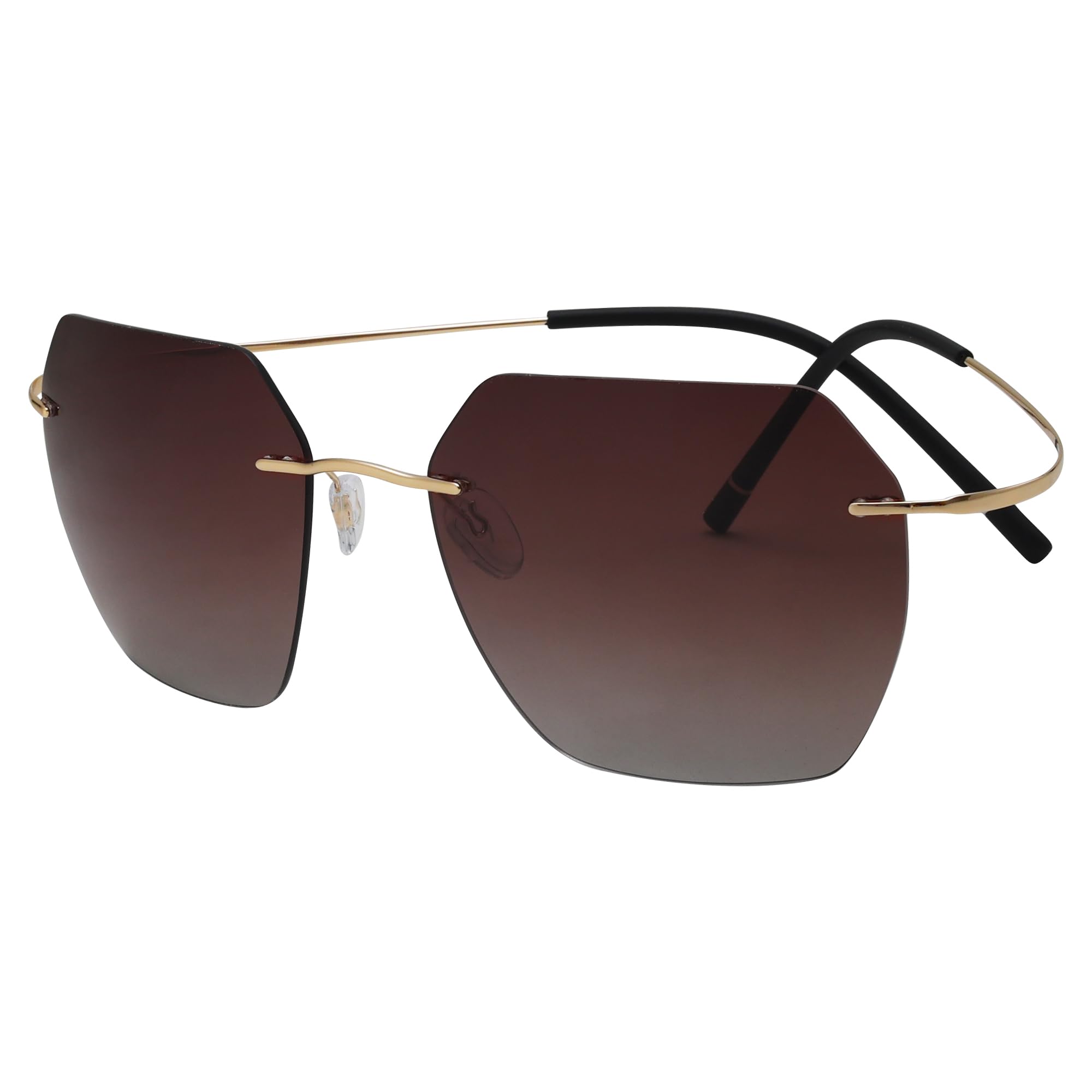 Eyekepper Pilot Rimless Titanium Polarized Sunglasses for Men and Women