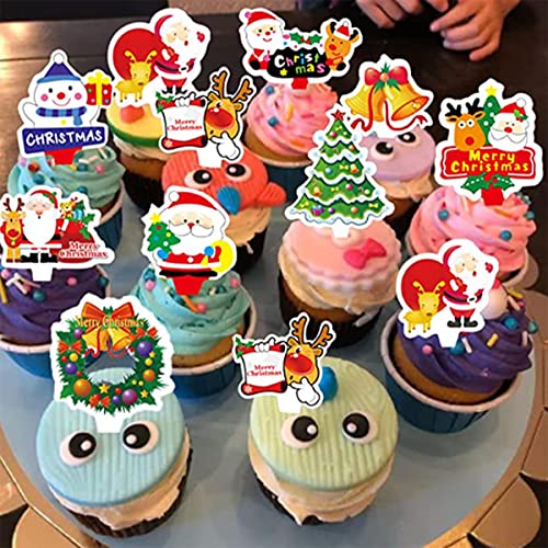 Lanito カップケーキトッパー クリスマスフルーツピック 楊