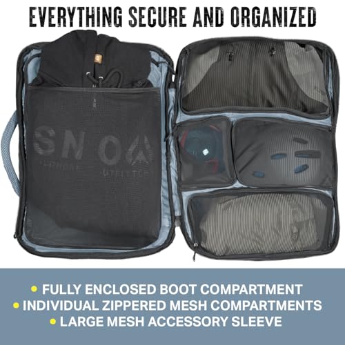 Wildhorn Brimhall Ski Boot Bag and Snowboard Backpack -US Ski Team Official Supplier- Premium Durable Waterproof Travel Ski boot bag backpack for Boots, Helmets, Goggles & Outerwear