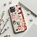 MERRO for iPhone 14 Plus Case - Wireless Charging Compatible - Dual-Layer Hard Shell & Silicone Cover - Protective Phone Case with Cute Wildflower Designs for Women - Whimsical Collage