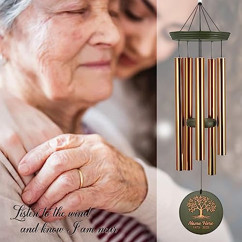 Image of ASTARIN Wind Chimes Outdoor for The Loss of Mom Dad, Personalized Customized WindChimes for Loss of Loved One, Memorial Wind Chime as Sympathy Gift, Home Garden Patio Decor, 36'' (Produced in Texas)