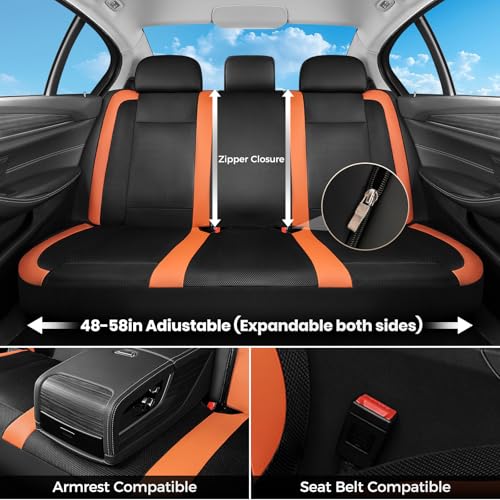 Image of FLORICH Front Car Seat Covers, Breathable Mesh Automotive Seat Cover, Universal Seat Covers Car Interior Protectors Cushion for Most Cars&SUV-Orange