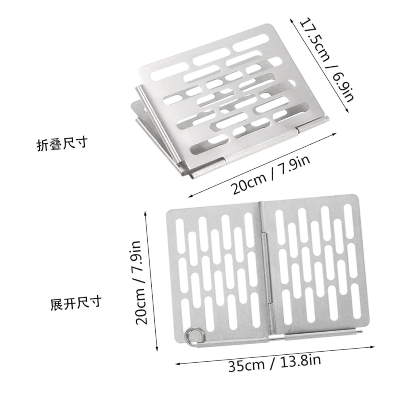 CIYODO 1Pc Folding Barbecue Grill Portable Stainless Steel Bbq Rack for Outdoor Camping Fishing and Park Use Compact Easy Assembly Capacity for Multiple Foods Durable and Safe