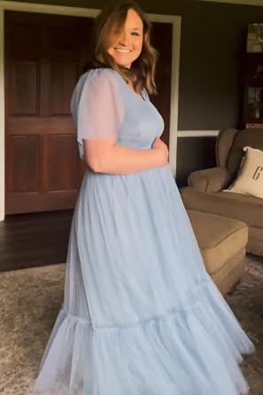 PinkBlush Dotted Tulle Smocked Maternity Midi Dress