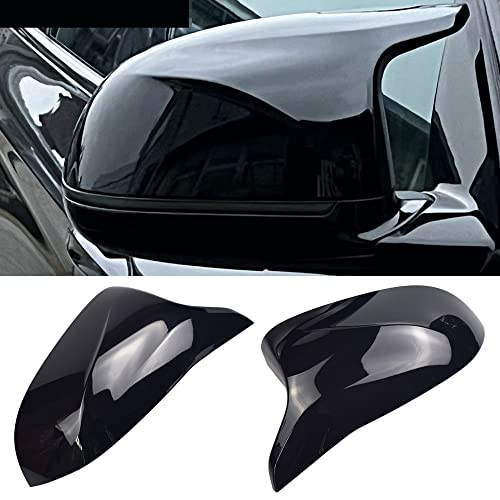 Lot de 2 coques de rétroviseur de rechange pour B-MW X3 F25 X4 F26 X5 F15 X6 F16 2014-2018 (Noir brillant) Cover