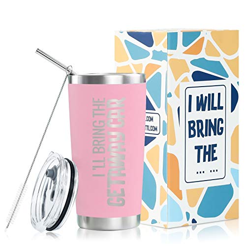 Onebttl Funny Best Friend BFF Travel Tumbler with Lid and Straw, 20 oz Stainless Steel Coffee Cup, Thermal Double Wall Vacuum Insulated Tumbler -with Sayings for Birthday, Christmas, Friendship