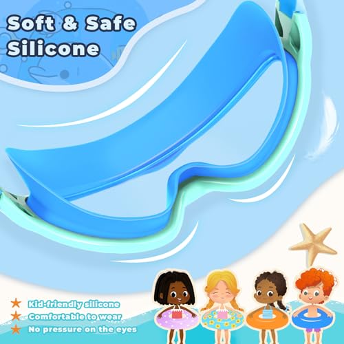 Image of Keary 2 Pack Kids Swim Goggles for 3-15 UV Protection Anti-Fog Pool Water Swimming Goggles for Boys Girls Youth Toddler