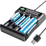 18650 Universal Battery Charger,4 Separate Smart Fast Charging Slots for 3.7V Li-on 18650 18500...