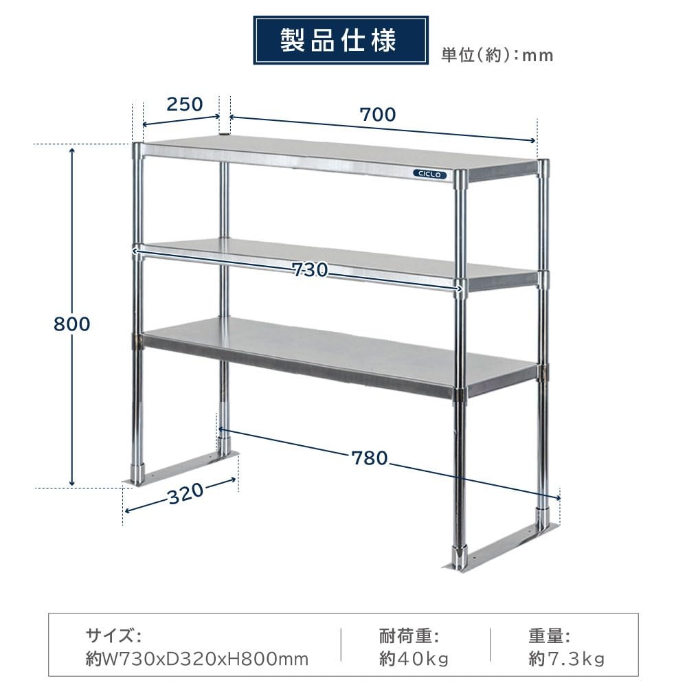 ステンレス製商品棚3台