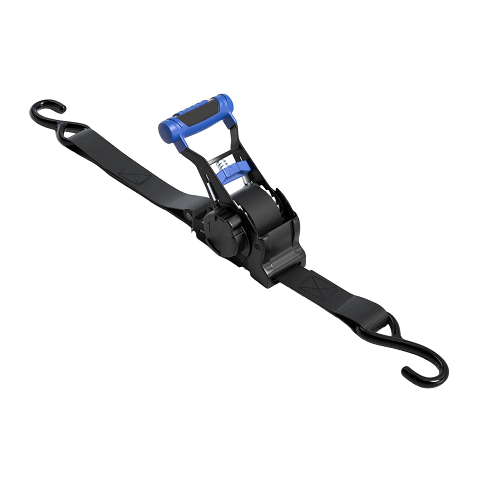 perfk Cinghia a cricchetto retrattile automatica, ganci a S, comoda cinghia di fissaggio a cricchetto retrattile per il fissaggio di rimorchi per, Blu