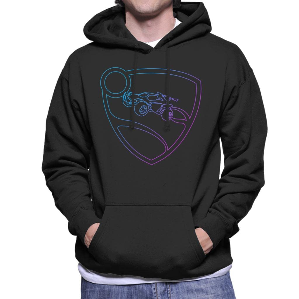 All+Every Men's Black Rocket League Glowing Shield Logo Hooded Sweatshirt