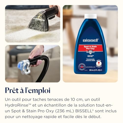 BISSELL SpotClean C5, Shampouineuse Canapé, Moteur Puissant de 400W, Nettoyeur Léger avec Système Triple Action, Nettoyeur pour Tapis, Moquettes, Meubles, Tissus, Voiture & Plus, 3861N