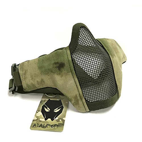 Tactical Airsoft CS Protective Garde Strike Steel Half Face Masque avec 2-Ceintures pour la chasse Paintboll WorldShopping4U (AT-FG)