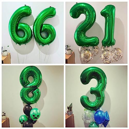 Image of Number 50 Dark Green Balloons 40 Inch Giant Green 50 Numer Foil Helium Balloons for 50th Dark Green Birthday Party Supplies 50th Anniversary Events Decorations