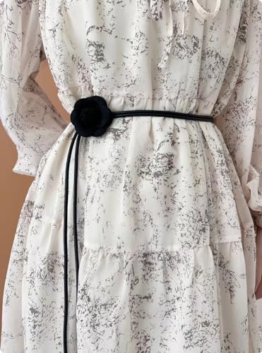 Womens Faux Leather Skinny Belts for Dresses Jeans Pants Thin Dress Waist Belt-2Pcs4