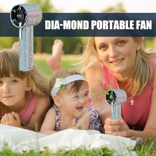 Ventilateur à main rechargeable et portable avec affichage LED - 4