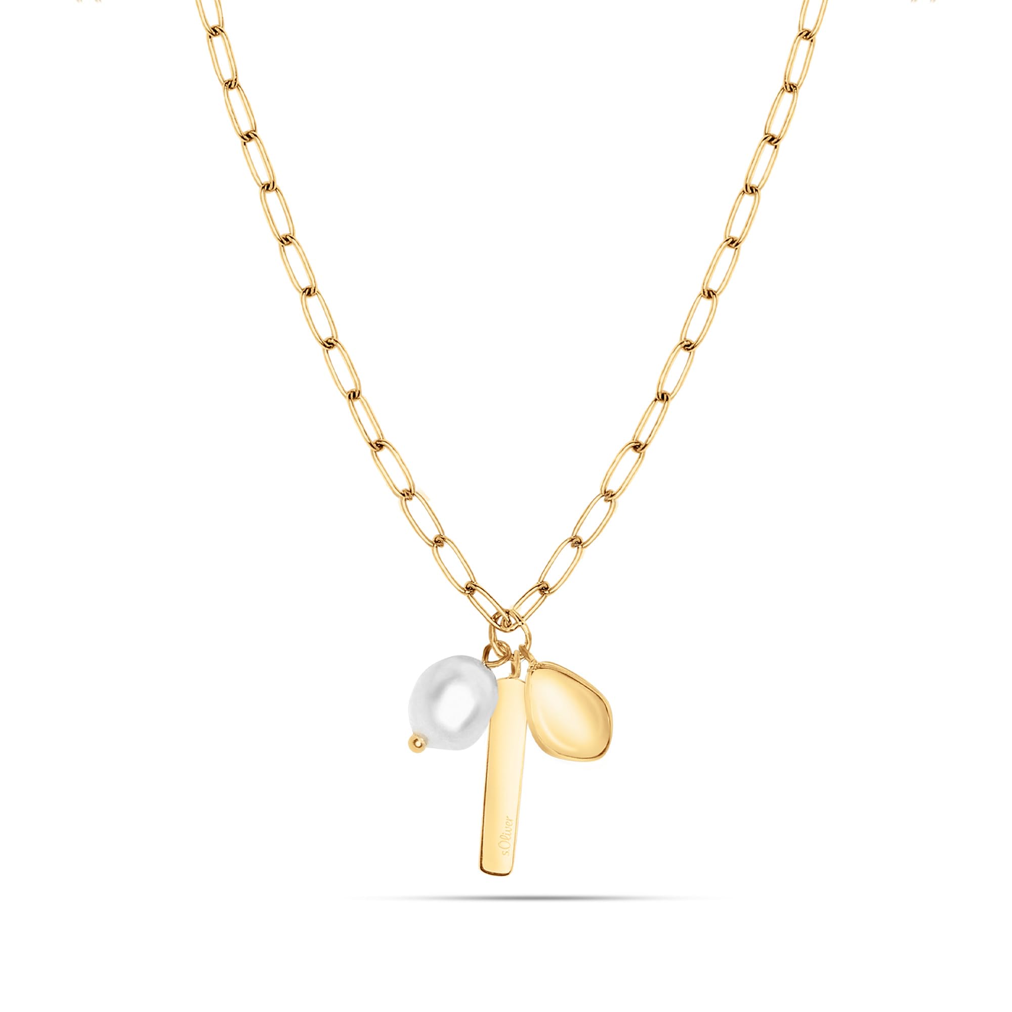 s.Oliver Damen Schmuck – Halsketten & Armbänder mit Perlen-, Tag- und organischen Elementen aus Edelstahl – Elegant, Modern & Alltagstauglich