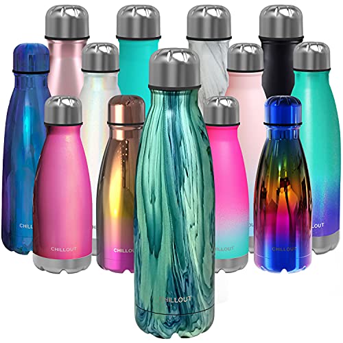 Image of CHILLOUT LIFE 17oz Insulated Stainless Steel Water Bottle, Leak Proof
