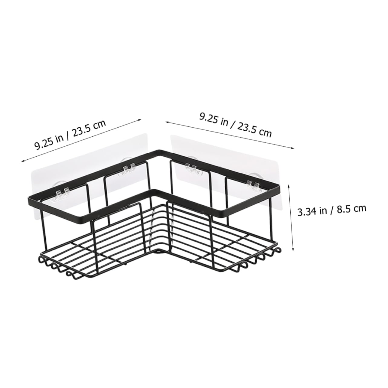 Ciieeo Organizador de Ducha Esquinero de Acero al Carbono en Forma de L, 2 Estantes Adhesivos Fuertes, Estructura Resistente para Baño o Cocina