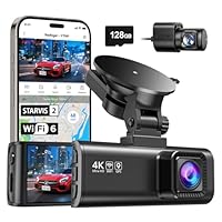 REDTIGER Dashcam Auto Vorne Hinten 4K/2,5K mit STARVIS 2, Dash Cam Auto Kamera 3,18\ IPS-Bildschirm, kostenlose 128-GB-Karte,5.8GHz WiFi, GPS, 170°Weitwinkel WDR, Unterstützt 512 GB Max(F7NP)