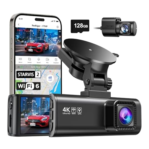REDTIGER Dashcam Auto Vorne Hinten 4K/2,5K Mit GPS WiFi Dash Cam Auto Dashboard Recorder mit 3,18" IPS-Bildschirm, Nachtsicht-Loop-Aufnahme 170 ° Weitwinkel WDR, Unterstützt 256 GB Max, LCD