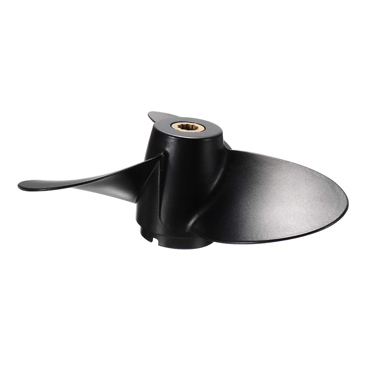 Viviance Hélice de Barco Marino 7 1/2 x 7 para Motor Fuera de borda Suzu-ki 4-6HP DF4 2004-presente DF6 2004-presente 58110-91JL0-019 Hélice Negra de 10 Dientes estriados, aleación de Aluminio
