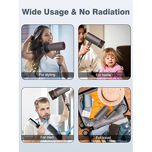 Ionic Hair Dryer - Larmhoi 1800W Professional Negative Ions Hair Blow Dryer With 3 Heating/2 Speed/Cold Settings, 2 Nozzles And 1 Diffuser, Foldable Blow Dryer For Home, Travel, Salon Use #TOP5