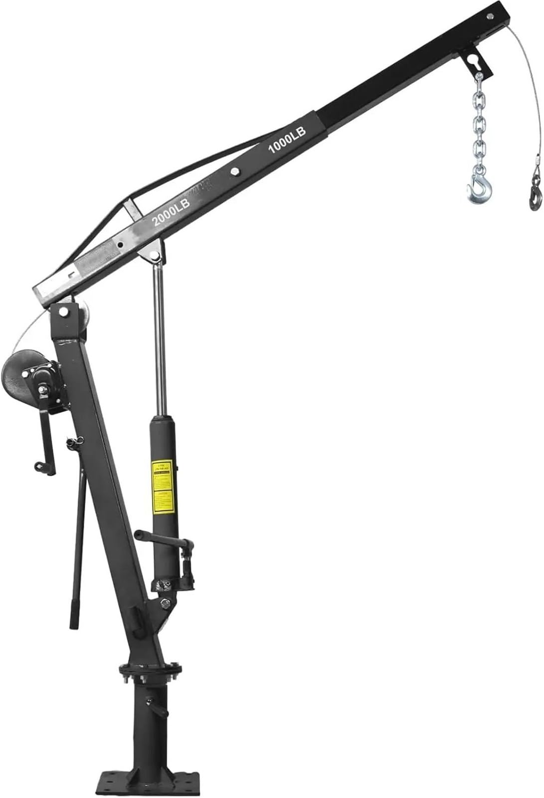 SDdPulse Lifting Tool Heavy Duty Truck Crane with Hydraulic Winch, Folding Trcuk Bed Crane for Engine Hoist, Engine Lift Electric Hoists,Black,Black
