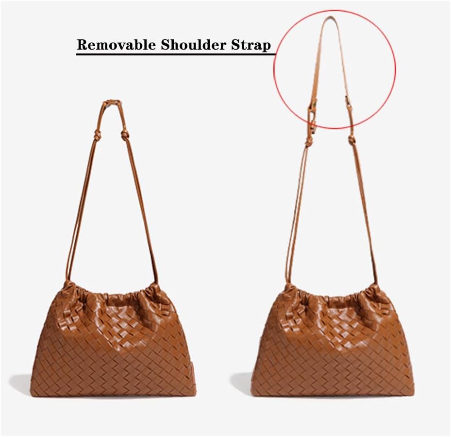 Woven Large Crossbody Bags for Women Trendy Soft Leather Shoulder Tote Purses - Image 6