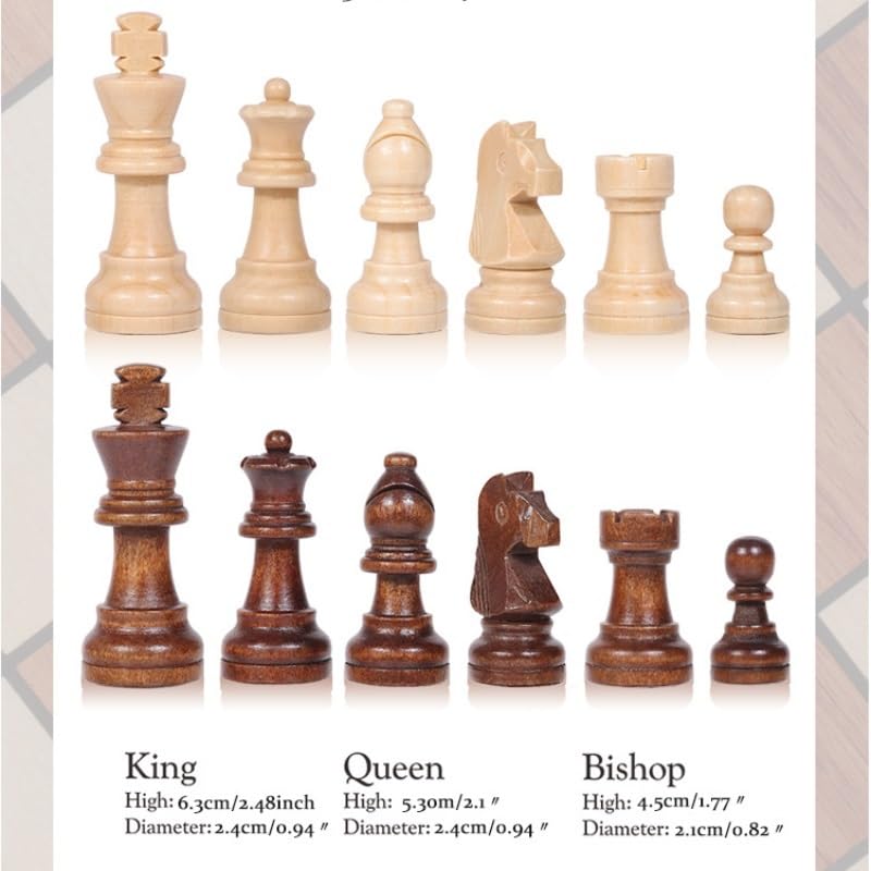Juego de ajedrez magnético de madera de 12,8 pulgadas, 2 almacenamiento