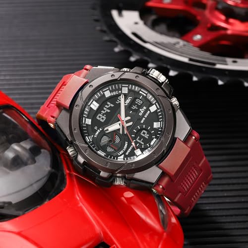 Image of V2A Styrke 5120 Analog Digital Watch for Men | Hybrid Multi Display Dial | Alarm Stopwatch Day Date 12 /24 Hr | TPU Strap | 30M Water Resistant | Gift for Mens