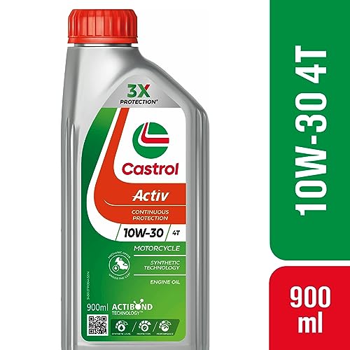 Image of Castrol Activ STOP-START 10W-30 4T Synthetic Engine Oil for Bikes 900ML | 3X Protection | With Actibond Technology | Engine Protection for bikes | JASO MA2 (Pack of 2)