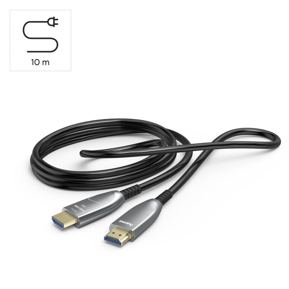 Câble HDMI™ ultra haut débit, fibre optique, certifié AOC, 8K, Alu, 10 m
