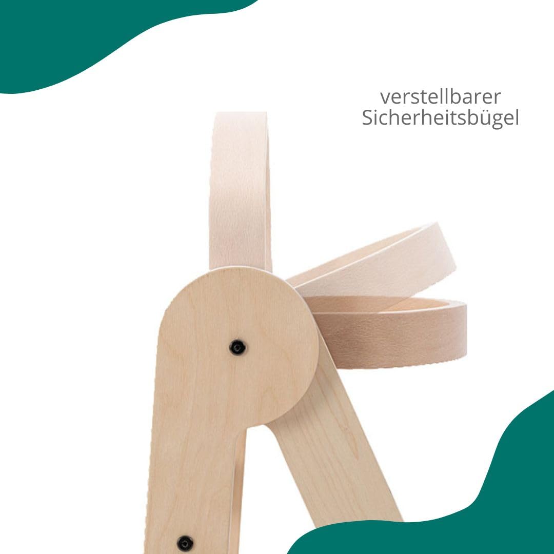 Mamatoyz 08FNAT Faltholz-Montessori-Lernturm, Faltbarer Mehrzweck-Lernturm aus natürlichem Birkenholz mit 2 einstellbaren Höhen