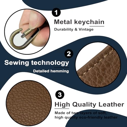 Image of Leather Key Sleeve, Broken Car Key Loop Replacement, Stylish Key Cover for Women Men