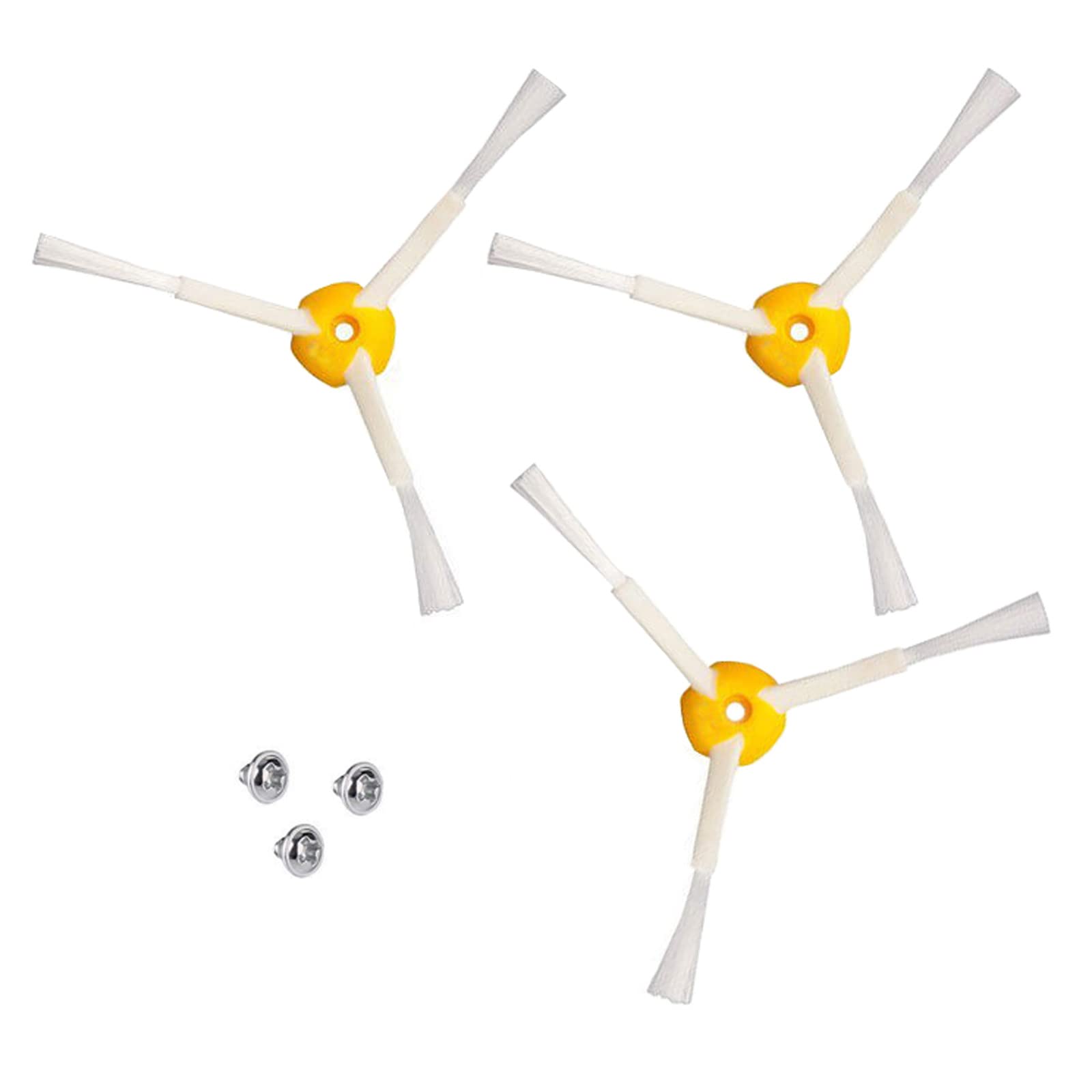 Place4parts White Yellow 3 X Side Brushes For Irobot Roomba 600 605 R605 671 R671680 R680 692 R692 696 R696 800 860 870 871 875 880 886 890 891 895 900 960 R960 965 966 971 R971 980 981 With Screws