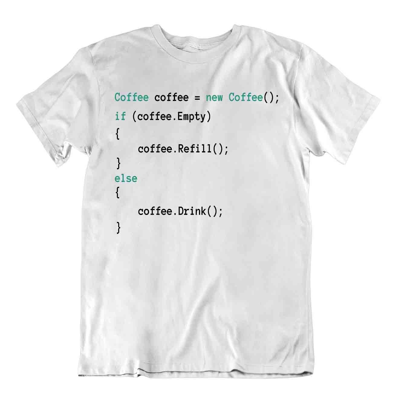 APSRA RETAILCoffee Coding Tshirt Computer Programmer T-Shirt Funny Shirt Idea Tee Casual T-Shirt Half Sleeve Round Neck Printed Men's t Shirt(49_L)