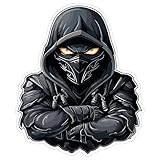 Black Ninja Sticker 4 Inch Shinobi Japan Stealth Martial Arts - Waterproof Vinyl Decal for Laptop Water Bottle Car Tumbler - Durable Funny Aesthetic Long-Lasting Stickers for Adults ID44990