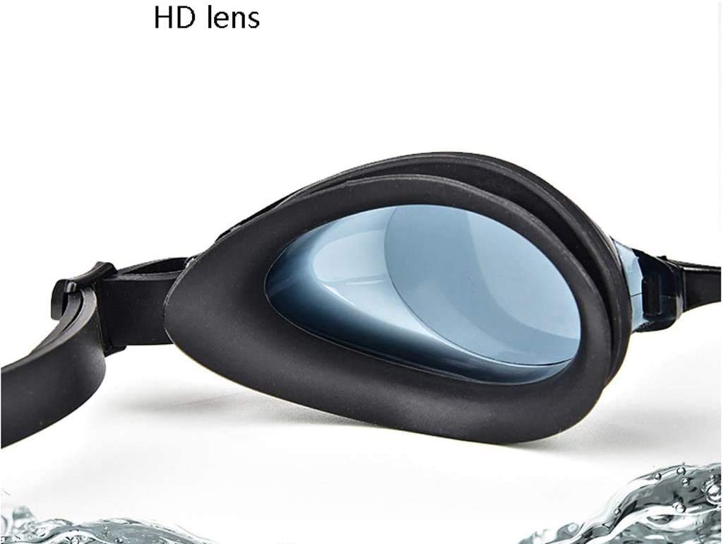 Schwimmbrille, Flachglas-Schwimmbrille, kein Auslaufen, Anti-Fog-UV-Schutz, HD-Anti-Fog-Brille, Schwimmbrille für Erwachsene, geeignet für Erwachsene, Männer, Frauen, Kinder, Kinder, 6 Farben (D)