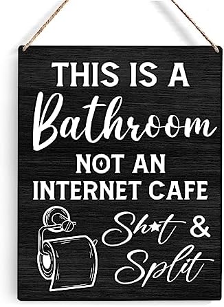 Amazon.com: Farmhouse Bathroom Signs Wall Decor Rustic This is a ...