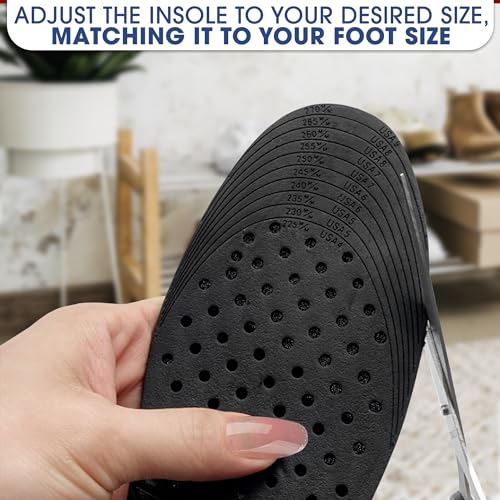 Image of 4-Layer Height Increase Insoles for Men and Women - Adjustable Height Boosters with PVC Layers Up to 3.54 inch / 9cm, Trim-to-Fit Comfort, Firm Fit for US Sizes 4.5-9 - Shoe Lifts Men for Event & Work Use