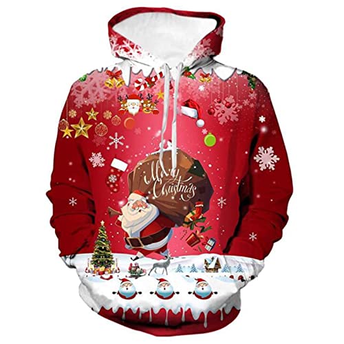 Sweat à capuche de Noël grande taille pull imprimé 3D automne hiver - 3