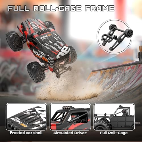 YESHIN Camión teledirigido a escala 1:14 - 4WD Offroad Monster Truck con 40+ km/h, todoterreno y resistente al agua para niños y adultos, juguete de carreras realista de alta velocidad - imagen 5