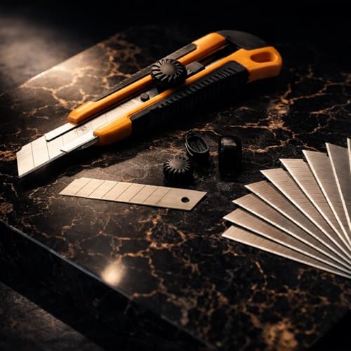 Image of Urban Elite 18mm Utility Cutter Replacement Blades | Pack of 10 | Compatible with Standard Snap-Off Utility Knives | For Cardboard, Cartons, Packaging, DIY, Home & Office