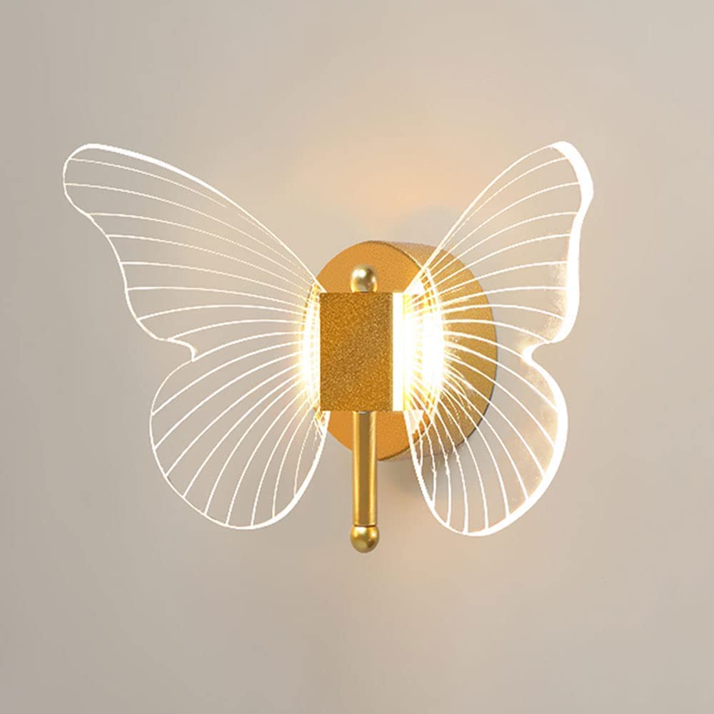ITOSUI den LED Butterfly Lamp Wall Sconce with Acrylic Light Guide - Nordic Indoor Lighting for Bedroom, Living Room, Home Decoration (3000k)